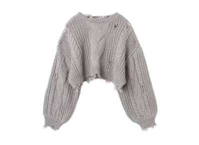 atmos pink Cable Damaged Knit "Gray"