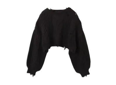 atmos pink Cable Damaged Knit "Black"