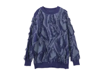 atmos pink Heart Logo Fringe Knit Top "Blue"