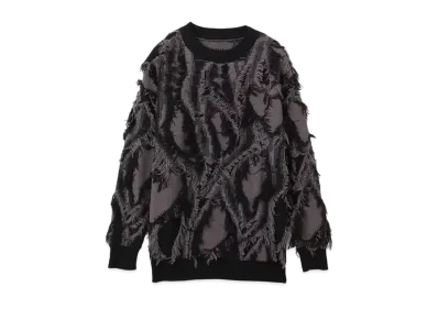 atmos pink Heart Logo Fringe Knit Top "Black"