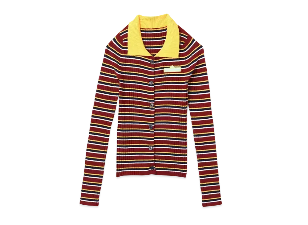 atmos pink Meets Sesame Street Border Knit Tops "Yellow/Red"