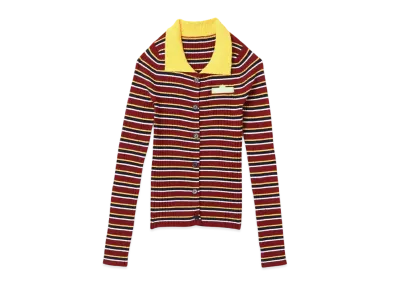 atmos pink Meets Sesame Street Border Knit Tops "Yellow/Red"