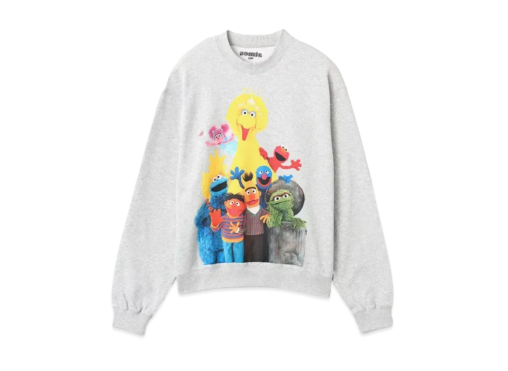 atmos pink Meets Sesame Street Character Sweatshirt "Gray"