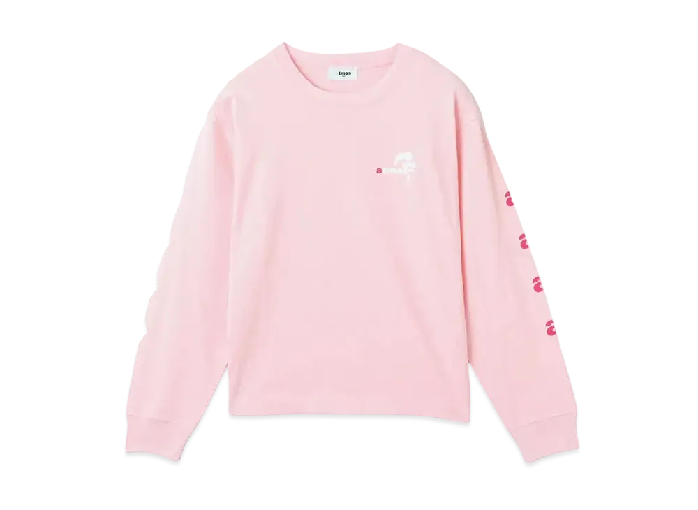 atmos pink x MONICHIKI HOUSE AM Logo L/S T-Shirt "Pink"