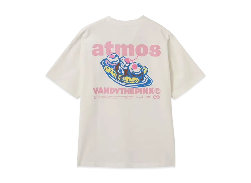 アトモス x ヴァンディーザピンク バナナスプリットアイロゴTシャツ "ホワイト"