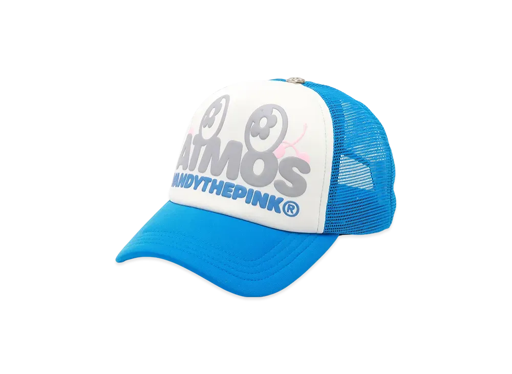 atmos x VANDY THE PINK Cherry Trucker Mesh Cap "Blue"