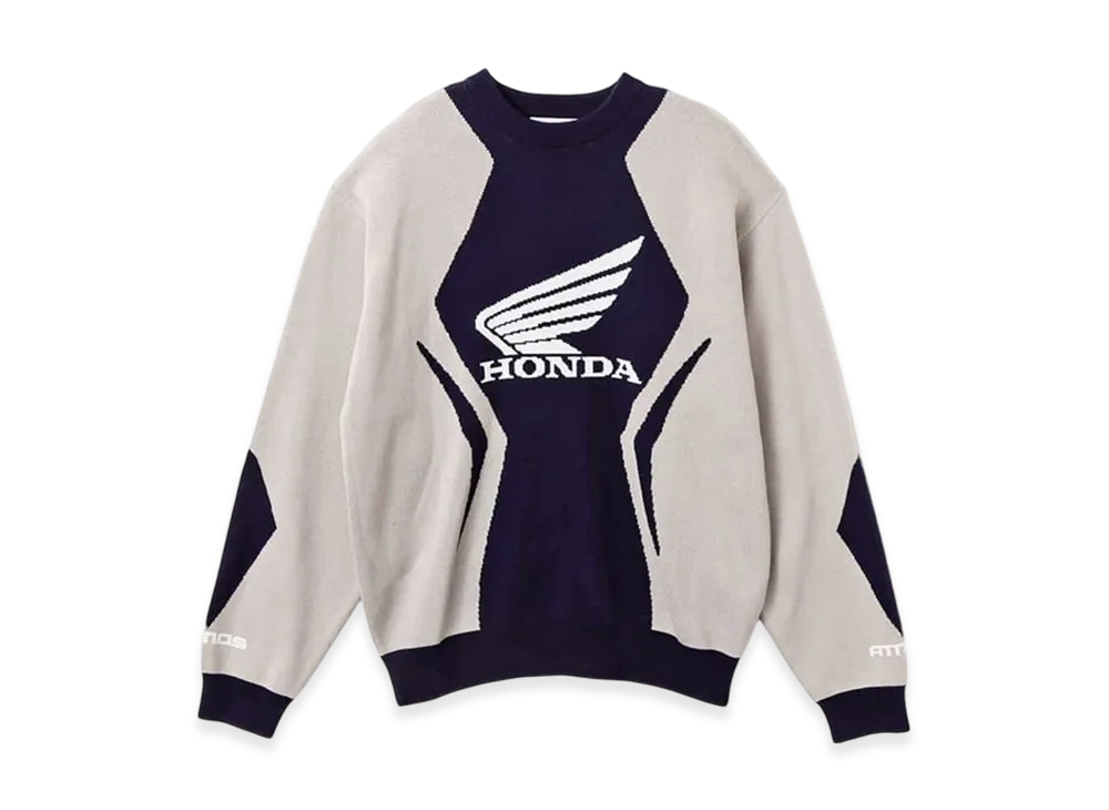 atmos x HONDA Jacquard Knit Sweater "Navy"