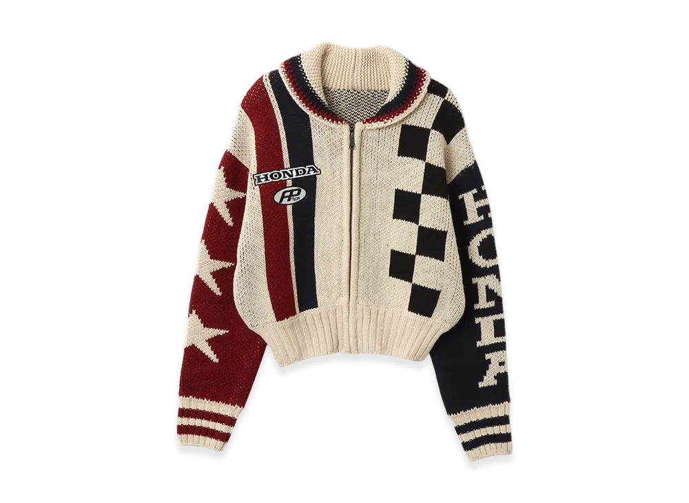 atmos pink x HONDA Zip Up Knit Blouson "White"