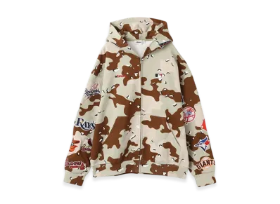 atmos x MLB All Teams Patch Zip-up Hooded Sweatshirt "Camouflage"