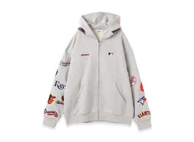 atmos x MLB All Teams Patch Zip-up Hooded Sweatshirt "Gray"