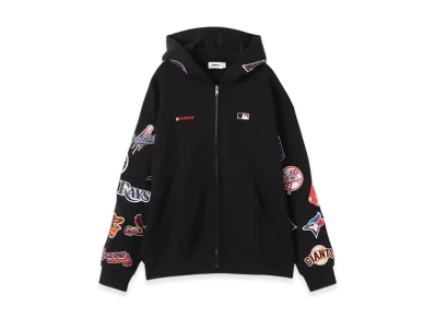 atmos x MLB All Teams Patch Zip-up Hooded Sweatshirt "Navy"