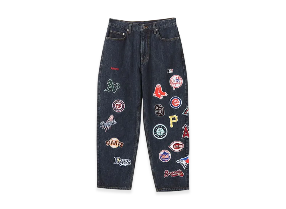 atmos x MLB All Teams Patch Denim Pants "Blue"