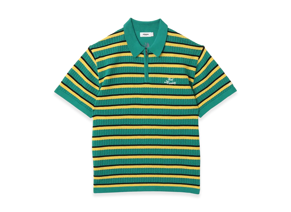 atmos x Bob Marley Jacquard Border Knit Polo "Green"