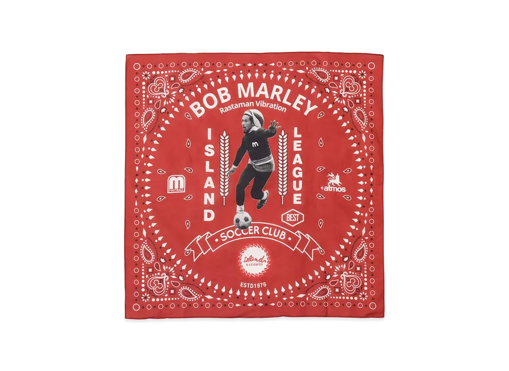 atmos x Bob Marley Foot Ball Bandana "Red"