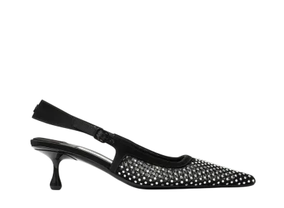 Jimmy Choo Women's Amel 50 Crystal Mesh & Satin Pumps "Black/Crystal"