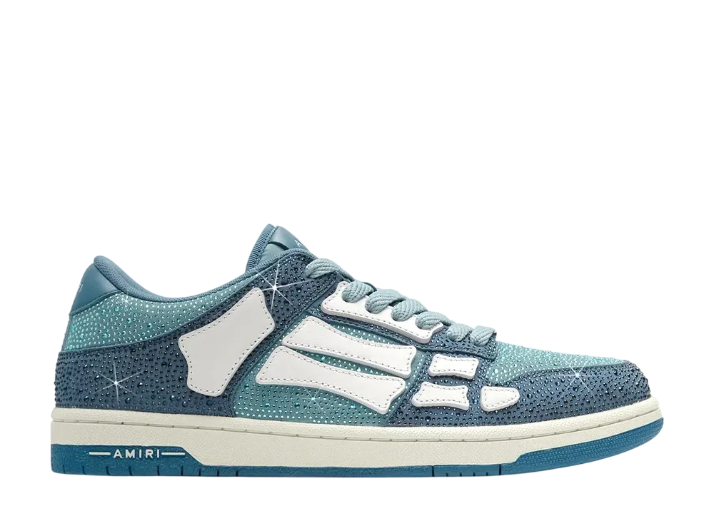 AMIRI Crystal Skel-Top Low "Blue"