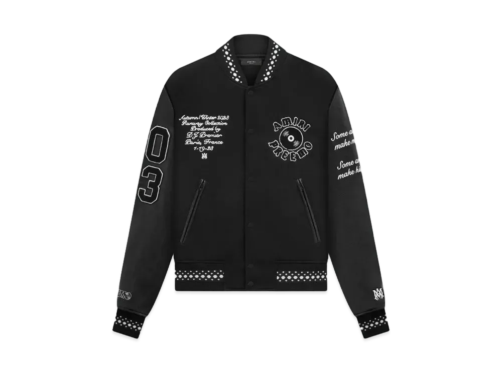 Amiri Dj Premier Varsity Jacket "Black"