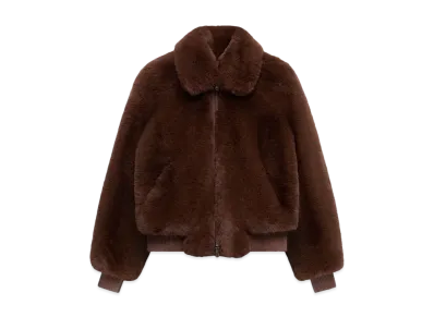 Amiri Cropped Faux Fur Zip Blouson "Potting Soil"