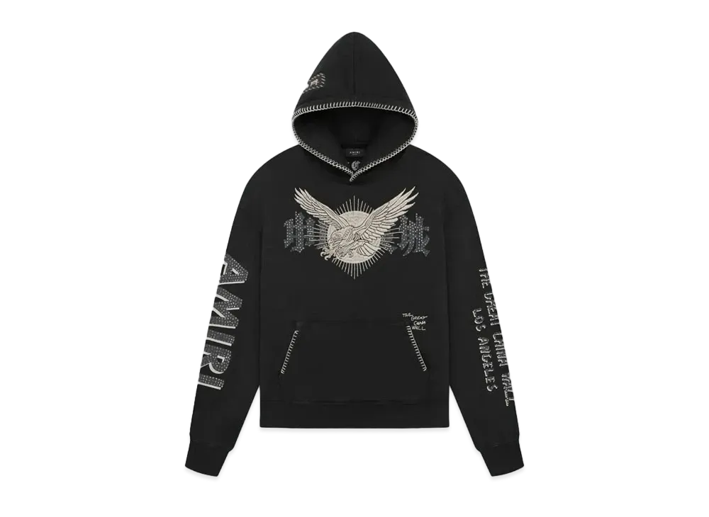 Amiri Tgcw Crystal Eagle Hoodie "Vintage Black"