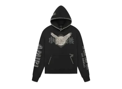 Amiri Tgcw Crystal Eagle Hoodie "Vintage Black"