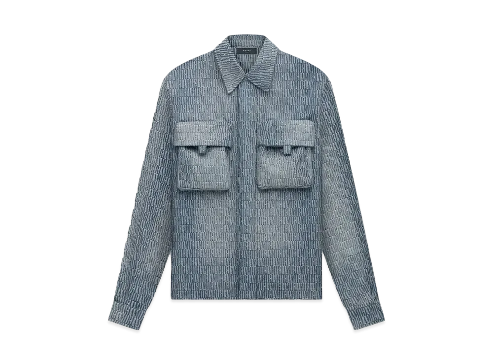 Amiri Jacquard Long Sleeve Cargo Shirt "Vintage Indigo"