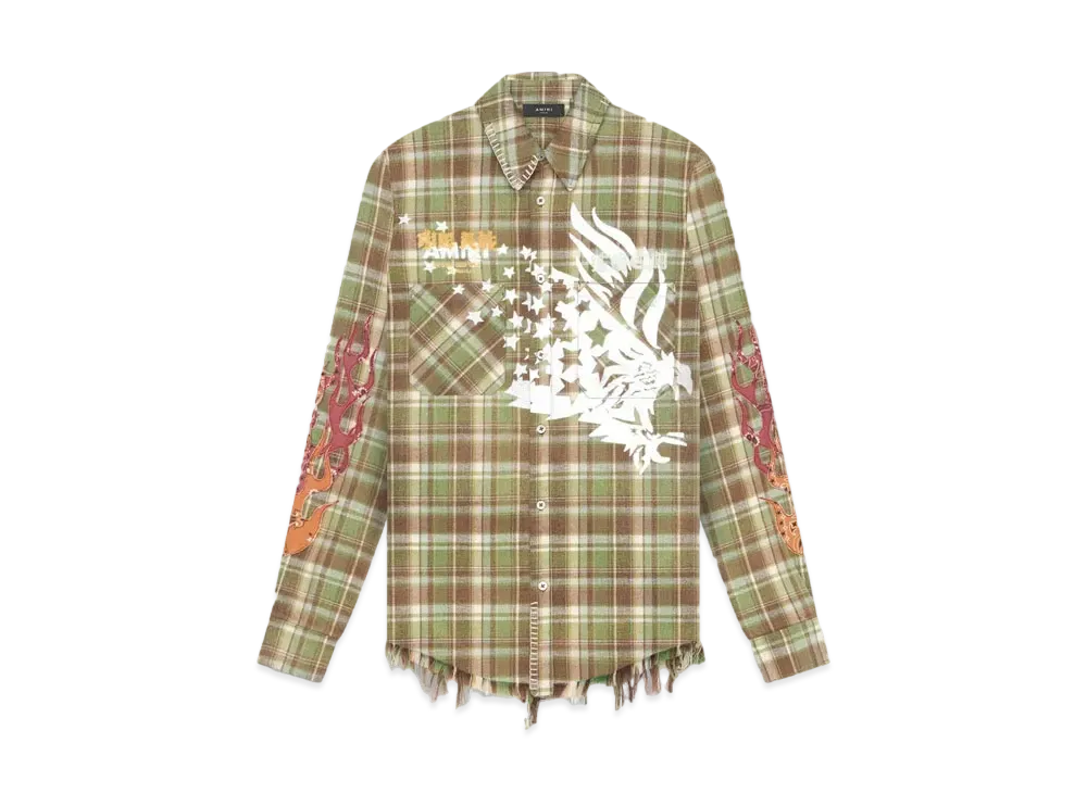 Amiri Tgcw Eagle Flannel "Bleach Green"