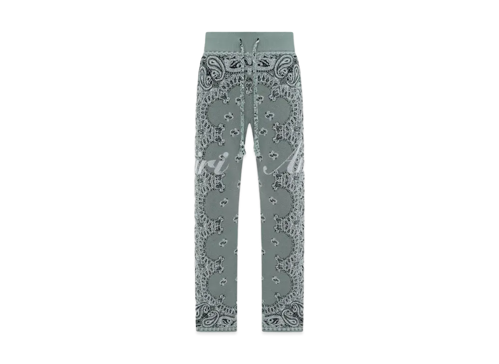 Amiri Bandana Knit Kick Flare Pant "Mint"