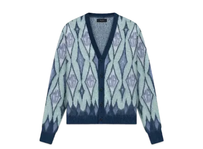 AMIRI Argyle Mohair Cardigan "Blue"