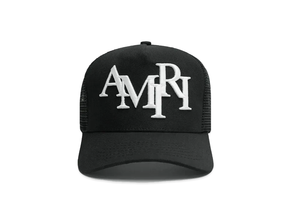 AMIRI Staggered Logo Trucker "Black"