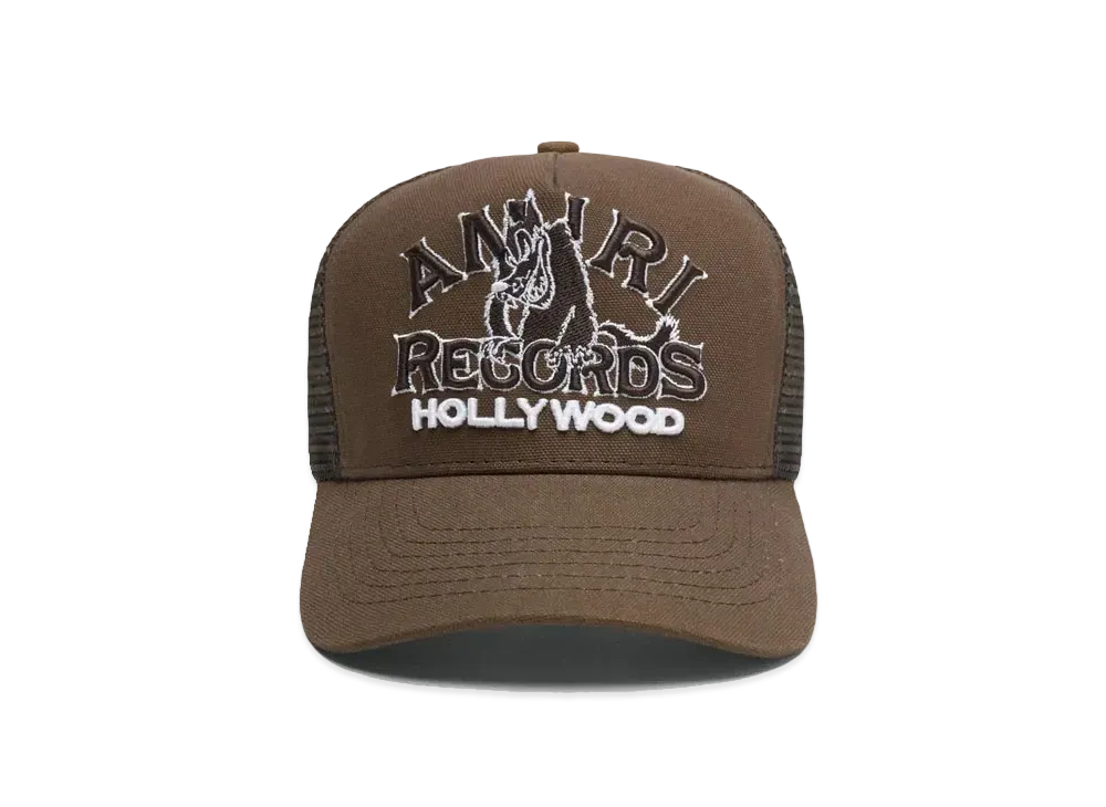 AMIRI Wolf Logo Trucker Hat "Acorn"