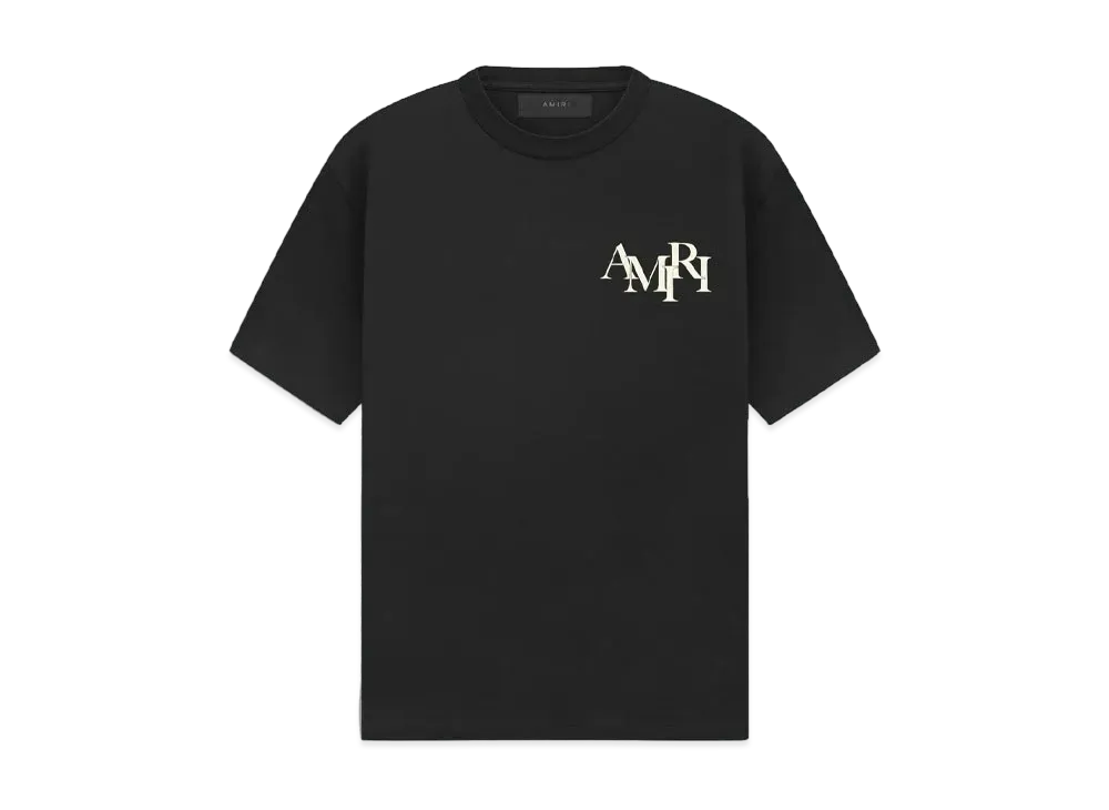 AMIRI Staggered Logo Tee "Black"