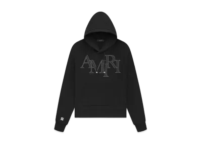 AMIRI Staggered Logo Hoodie "Black"