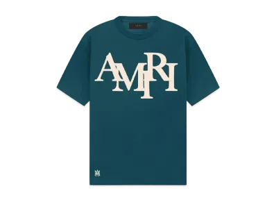 AMIRI Staggered Logo Tee "Black"