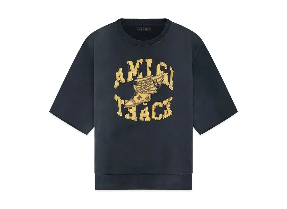 AMIRI Track Cut Off Crewneck "Faded Black"