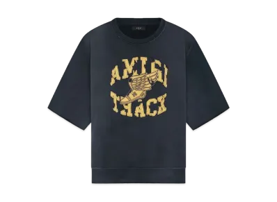 AMIRI Track Cut Off Crewneck "Faded Black"