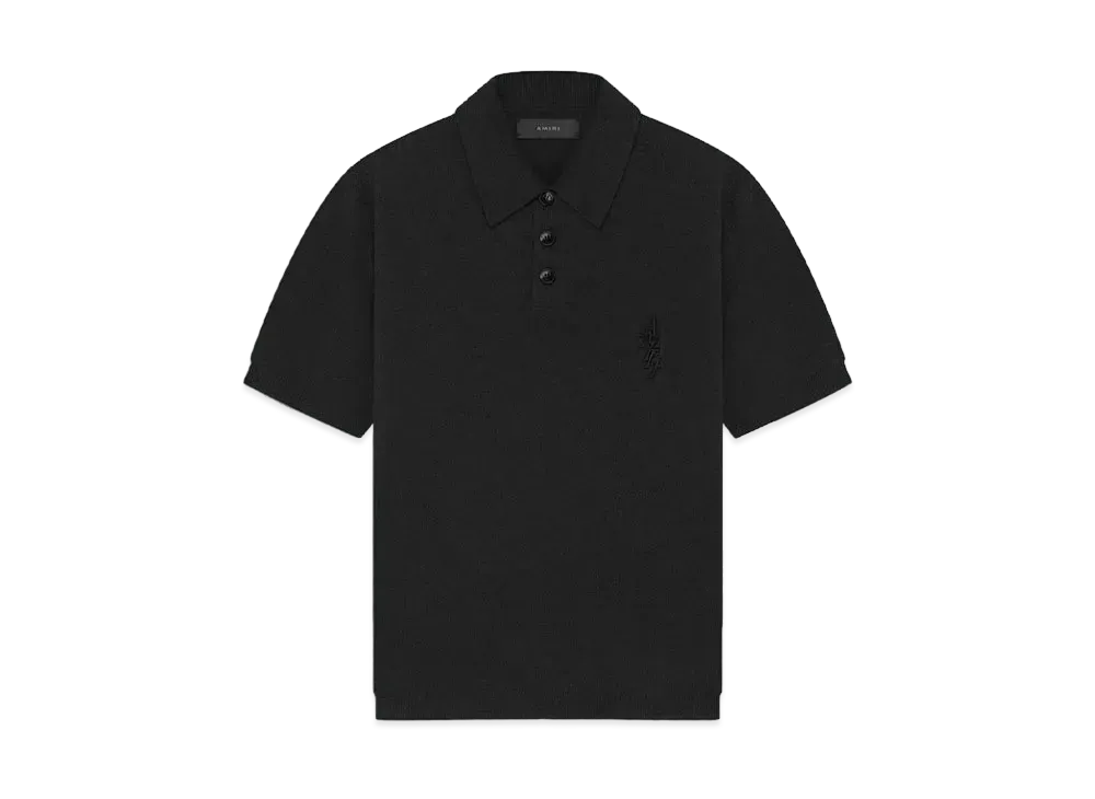 AMIRI Stack Short Sleeve Polo "Black"