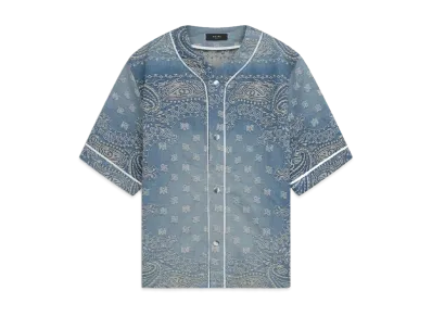 AMIRI Bandana Jacquard Baseball Shirt "Craft Indigo"