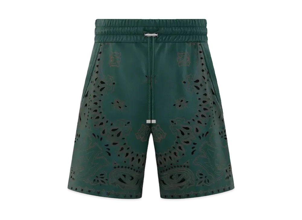 AMIRI Leather Bandana Short "Rain Forest"