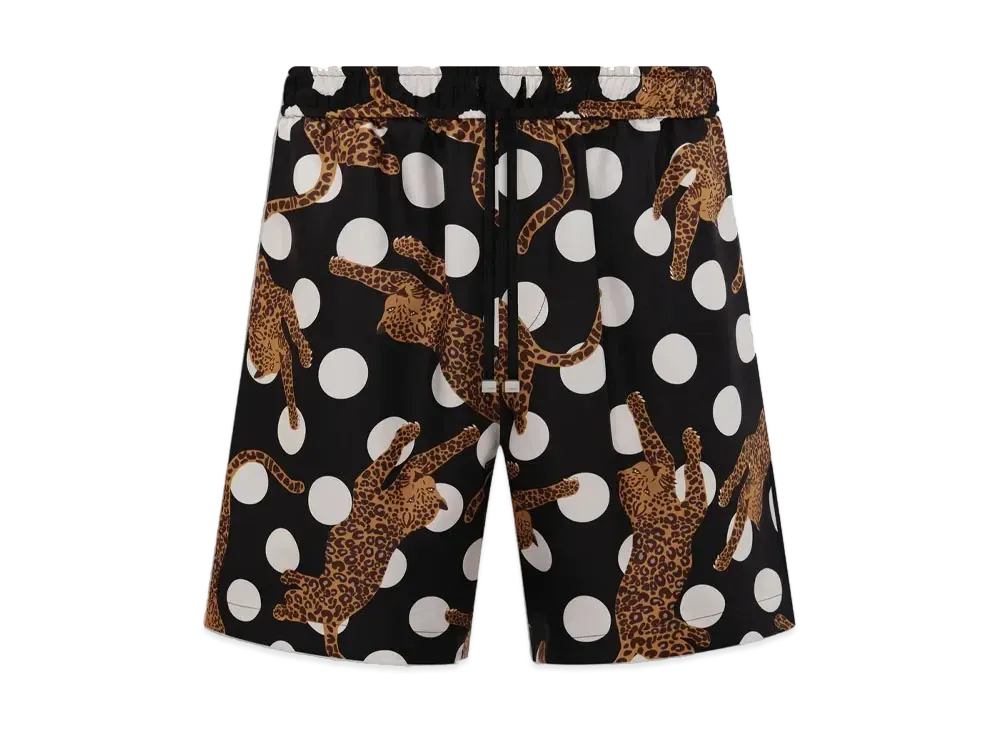 AMIRI Leopard Polka Dots Silk Short "Black"