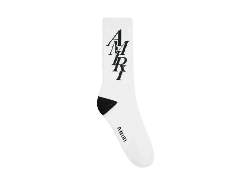 AMIRI Stack Sock "White Black"