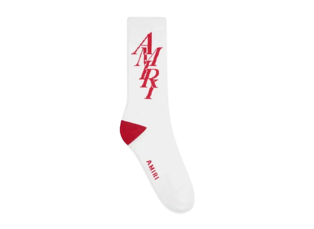 AMIRI Stack Sock "White Red"