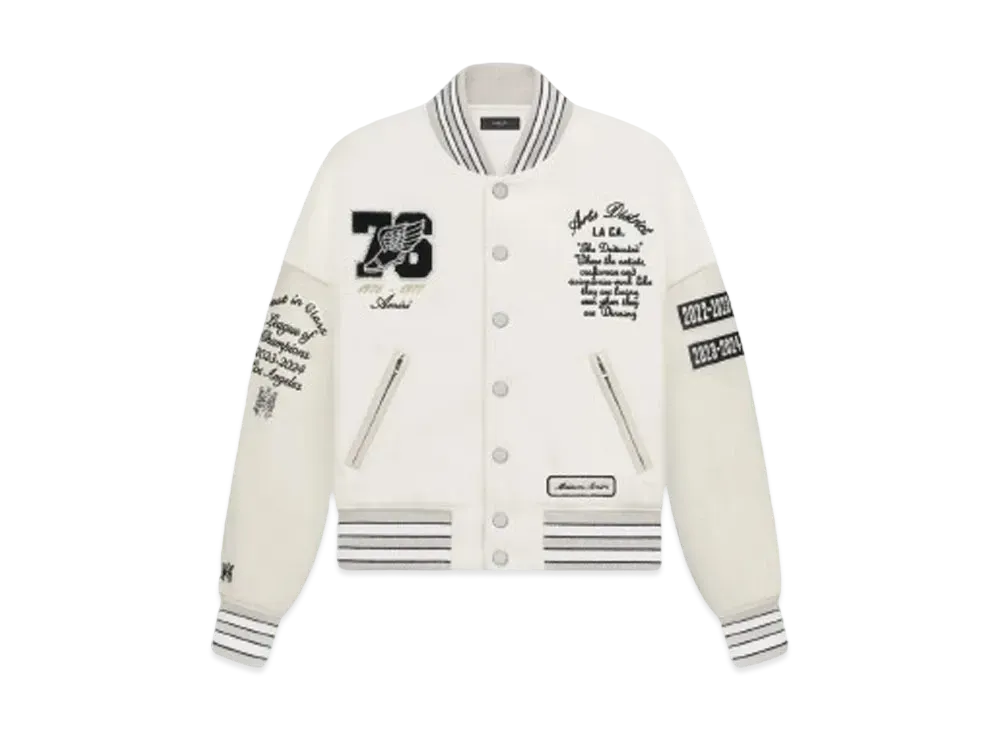 AMIRI Eagle Varsity Jacket "Alabaster"