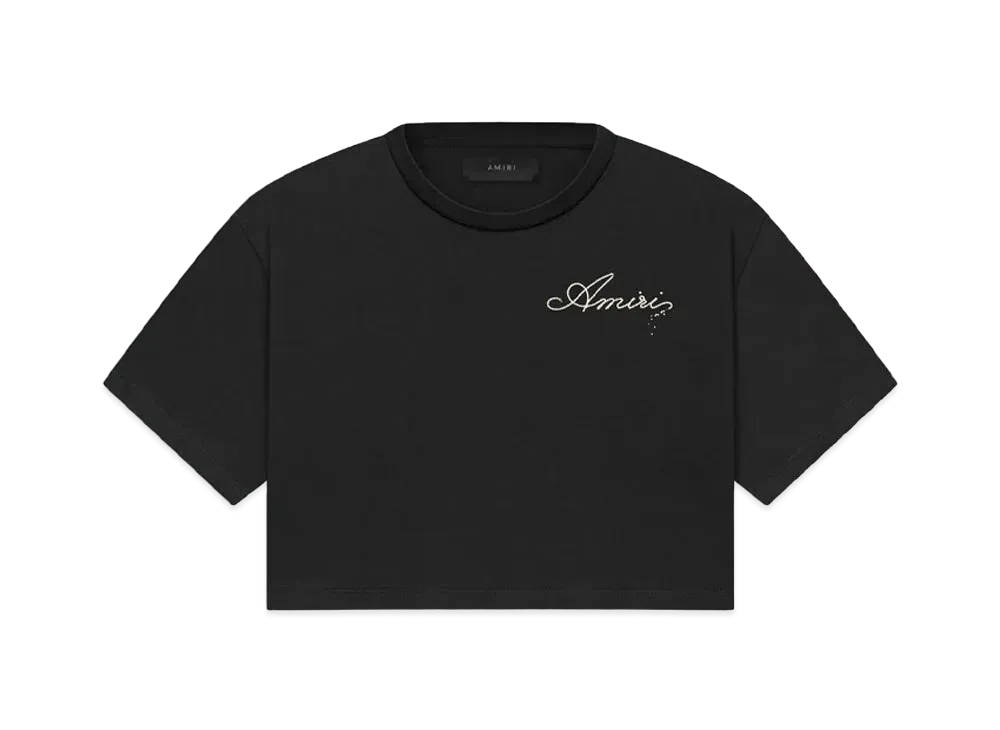AMIRI Champagne Cropped Tee "Black"