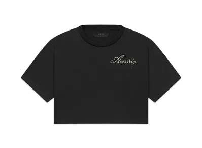 AMIRI Champagne Cropped Tee "Black"