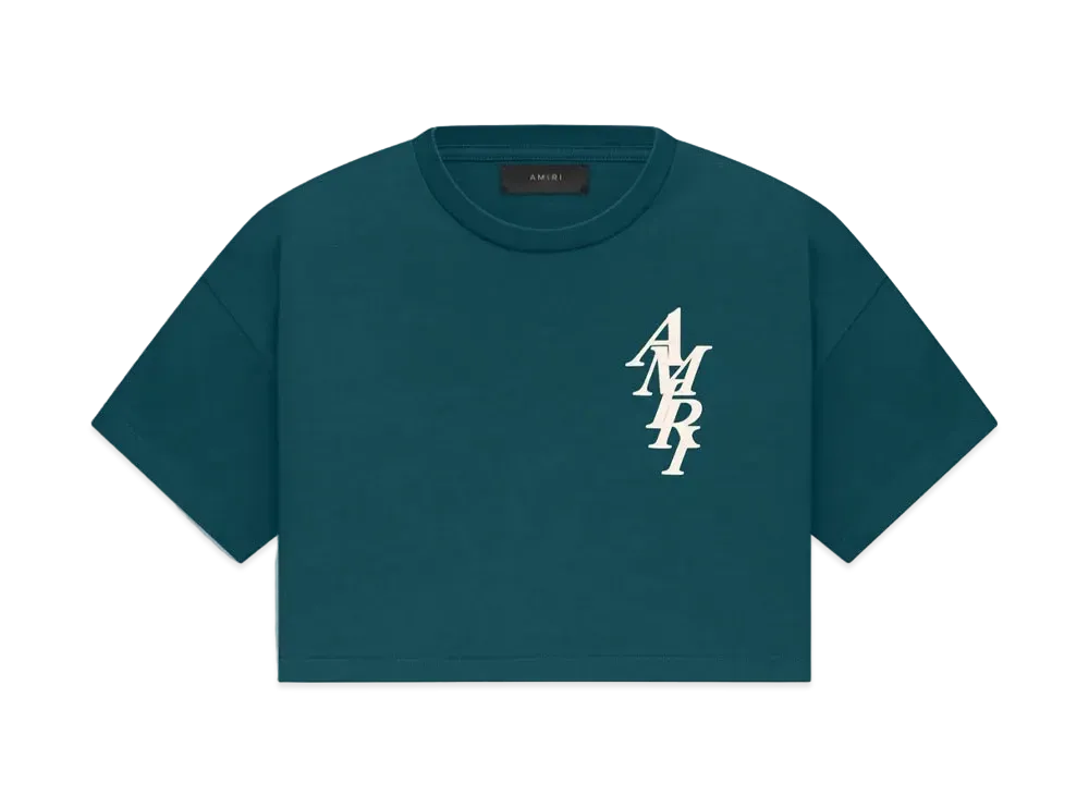 AMIRI Stack Cropped Tee "Rain Forest"