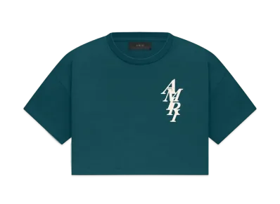 AMIRI Stack Cropped Tee "Rain Forest"