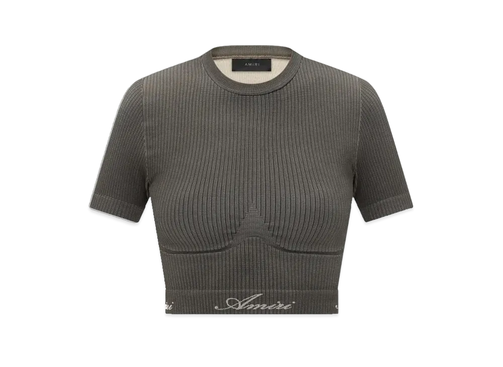 AMIRI Ribbed Seamless S/S Top "Brown"