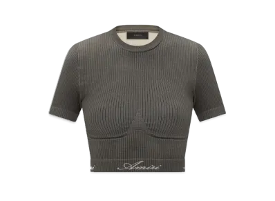 AMIRI Ribbed Seamless S/S Top "Brown"