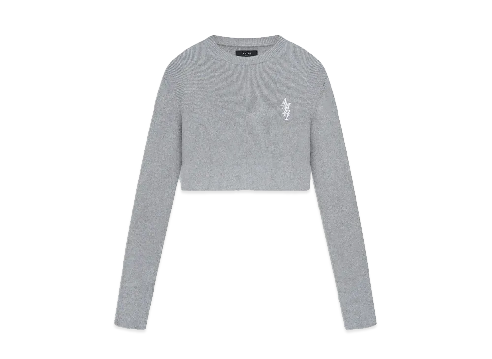 AMIRI Stack Cropped Crewneck "Grey"