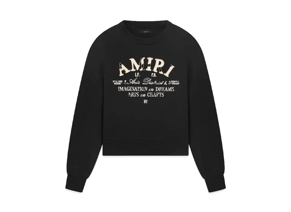AMIRI Distressed Arts District Crew "Black"
